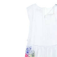 BOBOLI 727444-1100  Biała sukienka z kwiatami dla dziewczynki 