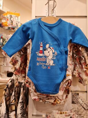 Granatowe body dla chłopca "marine babys club"