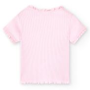 BOBOLI 296030-3810 Bluzka prążek dla dziewczynki w różowym kolorze 