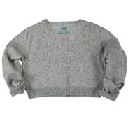 BOBOLI 729503 Dziewczęcy sweter rozpinany w gwiazdy szary