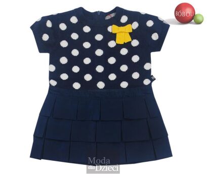 BOBOLI Sukienka granatowa w grochy 707127