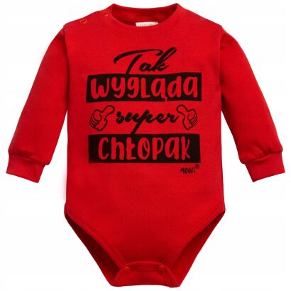 Body dla chłopca z długim rękawem "tak wygląda super chłopak"