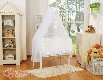 Komplet pościeli 6cz do przystawki FABIO- Little Prince/Princess biała